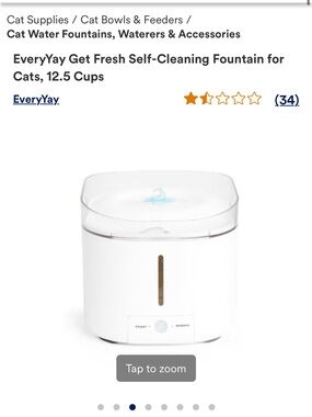 EveryYay Get Fresh Self Cleaning Per Water Fountain 3L UVC LED